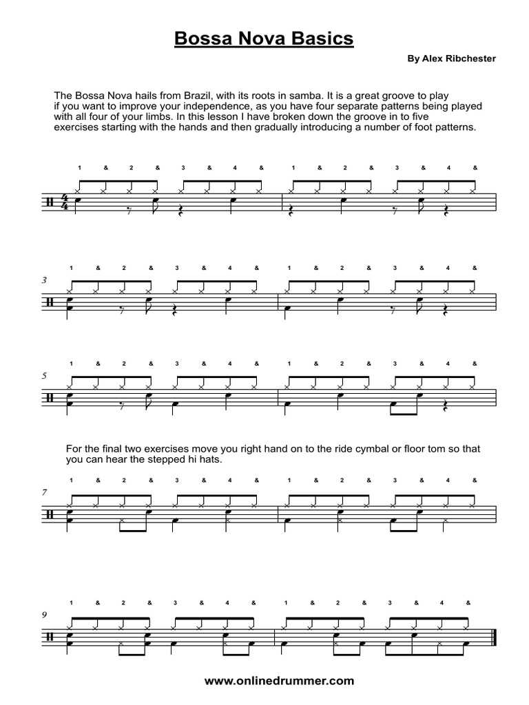 Bossa Nova Basics: by Alex Ribchester | PDF | Latin American Music ...