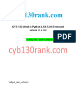 CYB 130 Week 4 Python LAB 5.24 Even/odd Values in A List: To Buy The Tutorial Please Visit