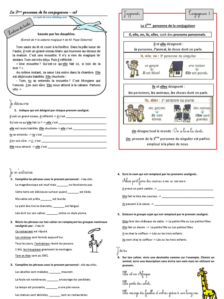 Exercices sur les pronoms personnels | PDF | Morphologie linguistique ...