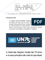 2187 - A Carta das Nações Unidas faz 75 anos