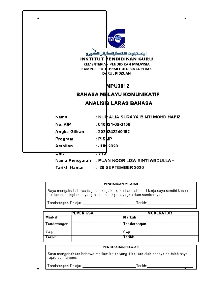 Mpu3012 Laras Bahasa Pdf