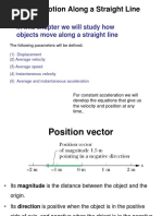 In This Chapter We Will Study How Objects Move Along A Straight Line