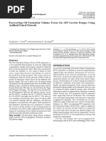 Forecasting Oil Formation Volume Factor For API Gravity Ranges Using Artificial Neural Network