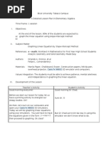 Download lesson plan in graphing linear equations by slope-intercept form by Chad Lowe Verdan Villarroya SN48070724 doc pdf