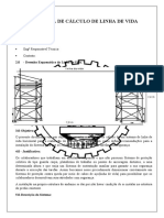 Memória de cálculo de linha de vida horizontal