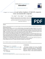 Degree of Conversion and Surface Hardness of Bulk-Fill Composite Versus Incremental-Fill Composite