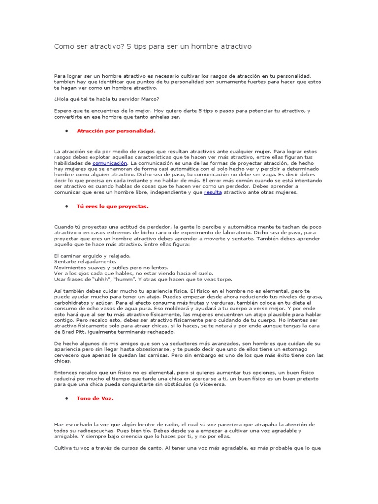 5 Tips para Ser un Hombre Atractivo | PDF | Relaciones personales ...