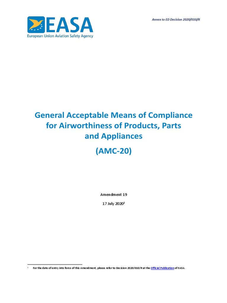 AMC-20 Airworthiness Compliance Guidelines | PDF | Reliability ...