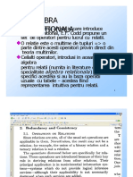 Elemente de Algebra Relationala