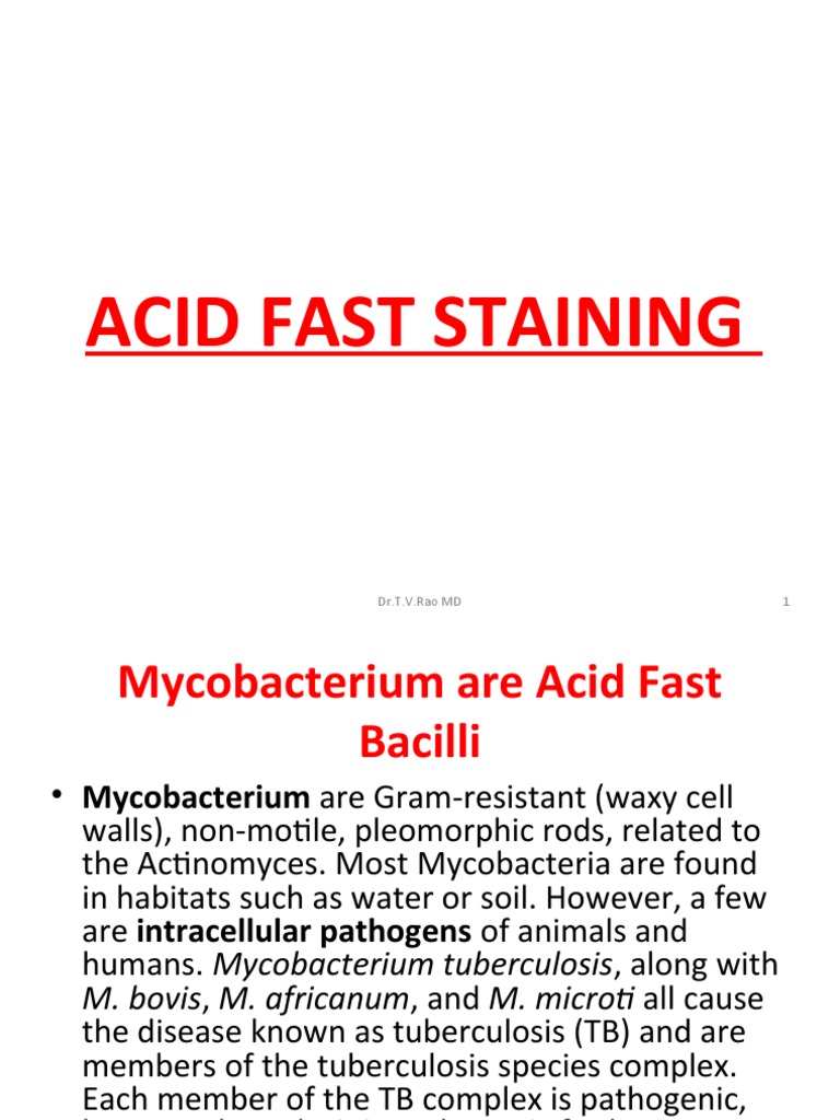 AFB Staining Techniques and Procedures | PDF | Mycobacterium | Staining