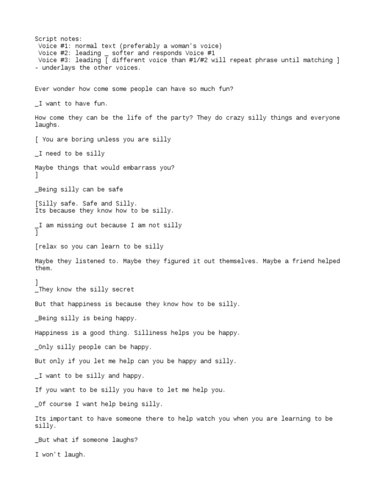 0 Why Be Silly - (Script) | PDF | Language Arts & Discipline | Home ...