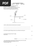 Class Test Marks 46 Time 55 Min 1. A Student Investigates The Principle of Moments