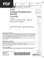 London Examinations Igcse: Accounting