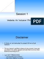 Session 1: Vedanta: An Inclusive' Philosophy