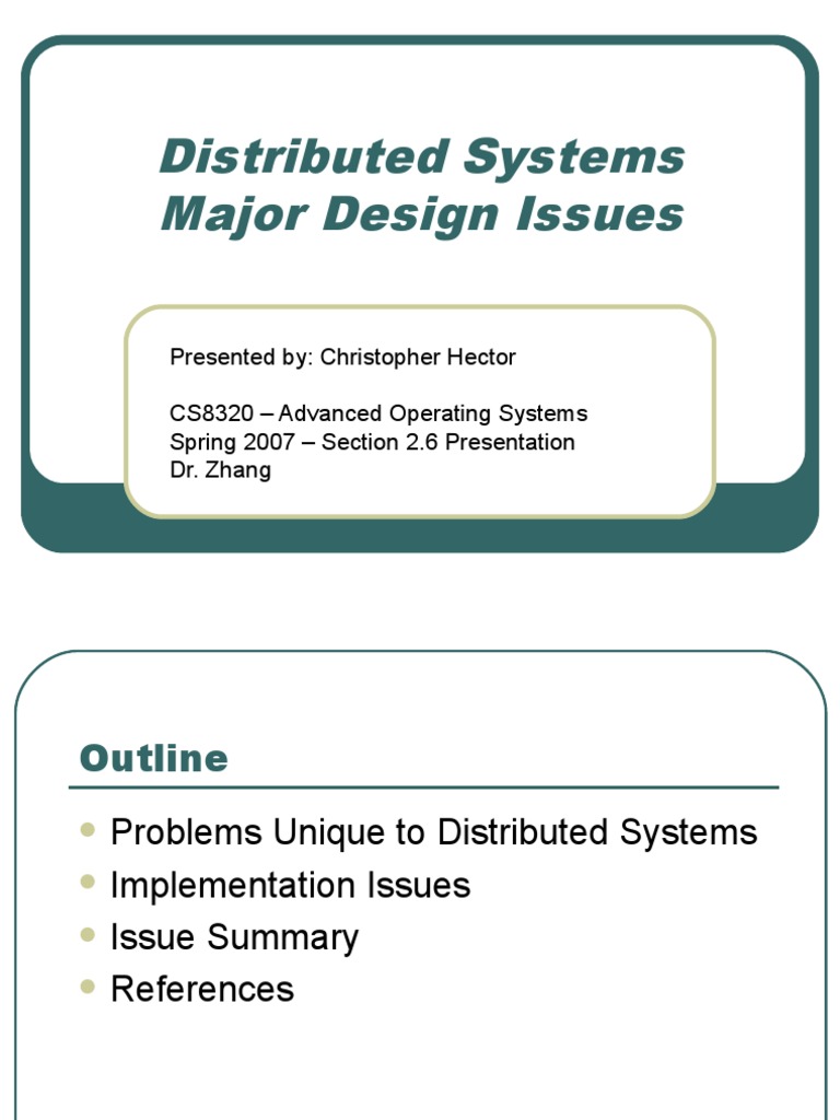 Distributed Systems Major Design Issues | PDF