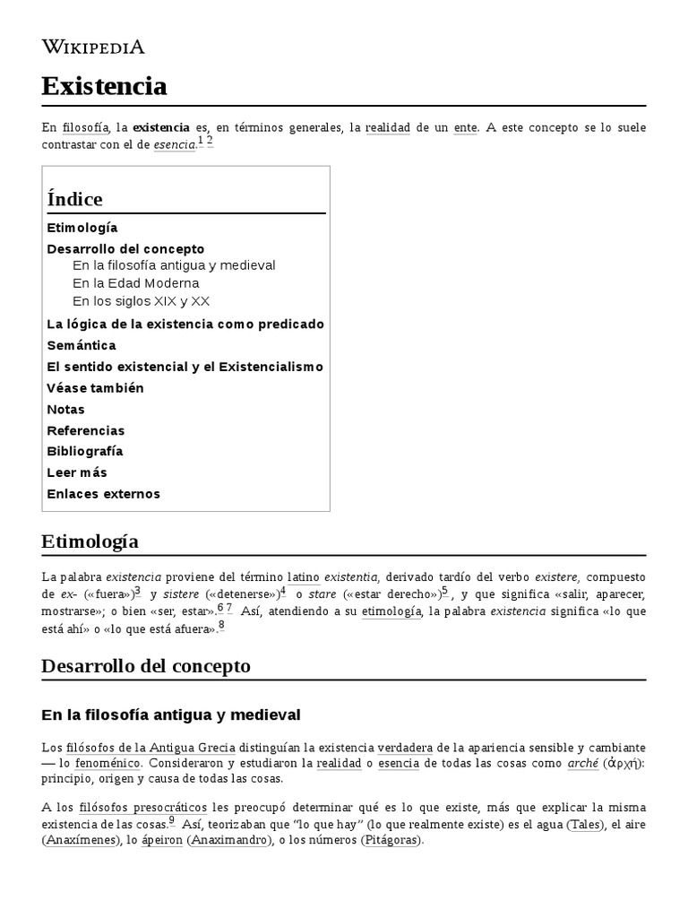 Existencia | PDF | Existencia | Filosofía