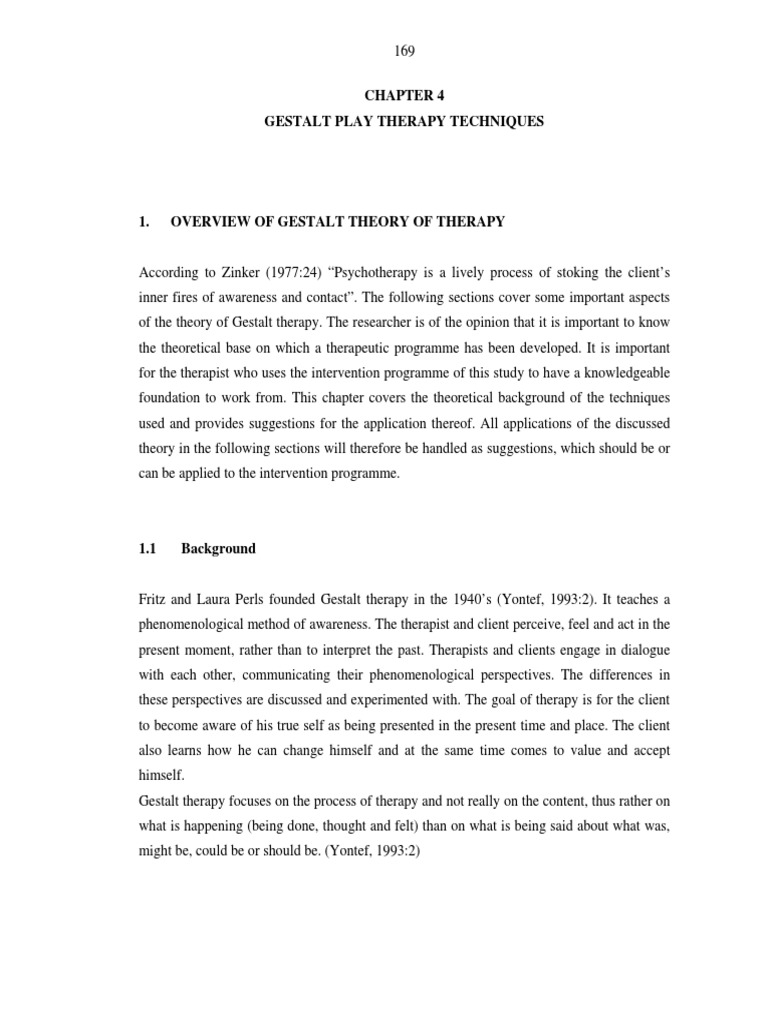 Gestalt play therapy techniques pdf gestalt therapy psychotherapy