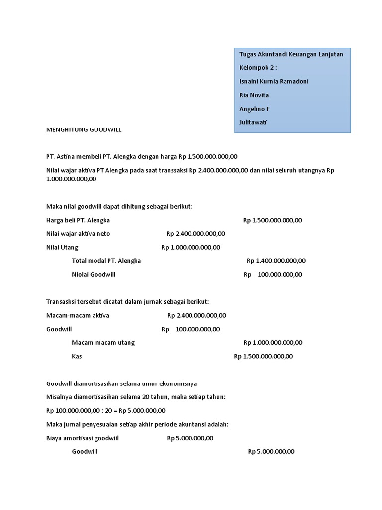 Goodwill Tgs | PDF