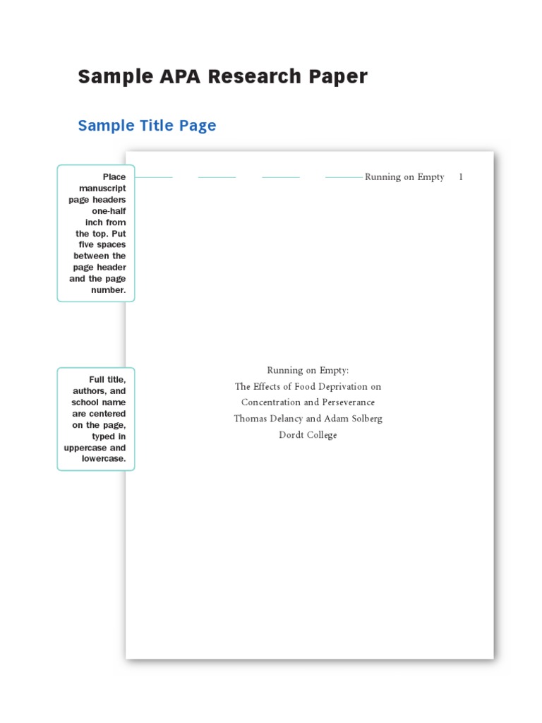 Apa Style Sample Paper | PDF | Attention | Motivation