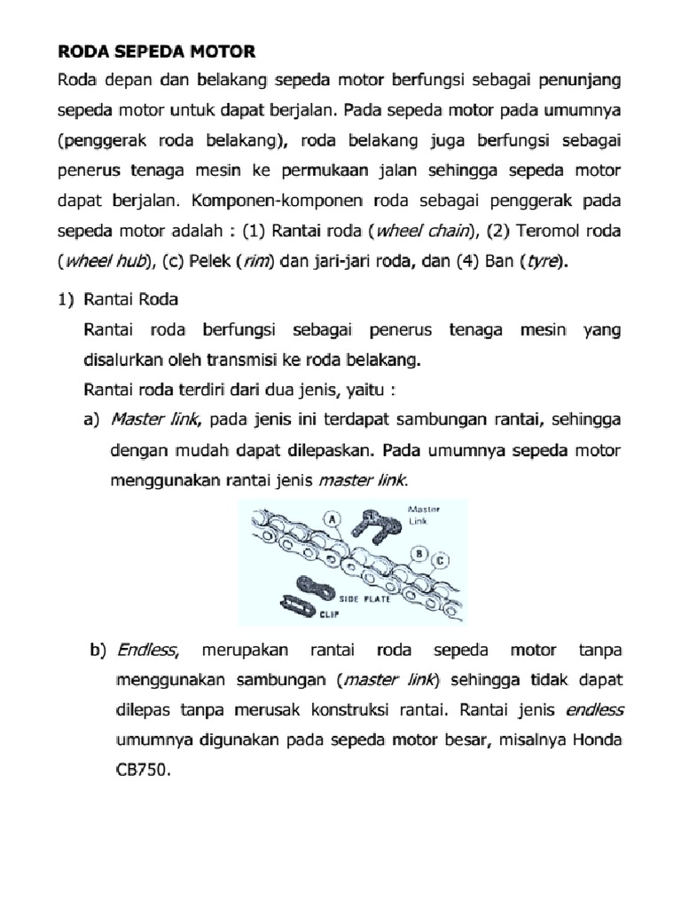 MATERI RANTAI RODA & BAN Bagian 1 PDF | PDF