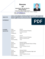 Resume of Shafiqul Islam Razu