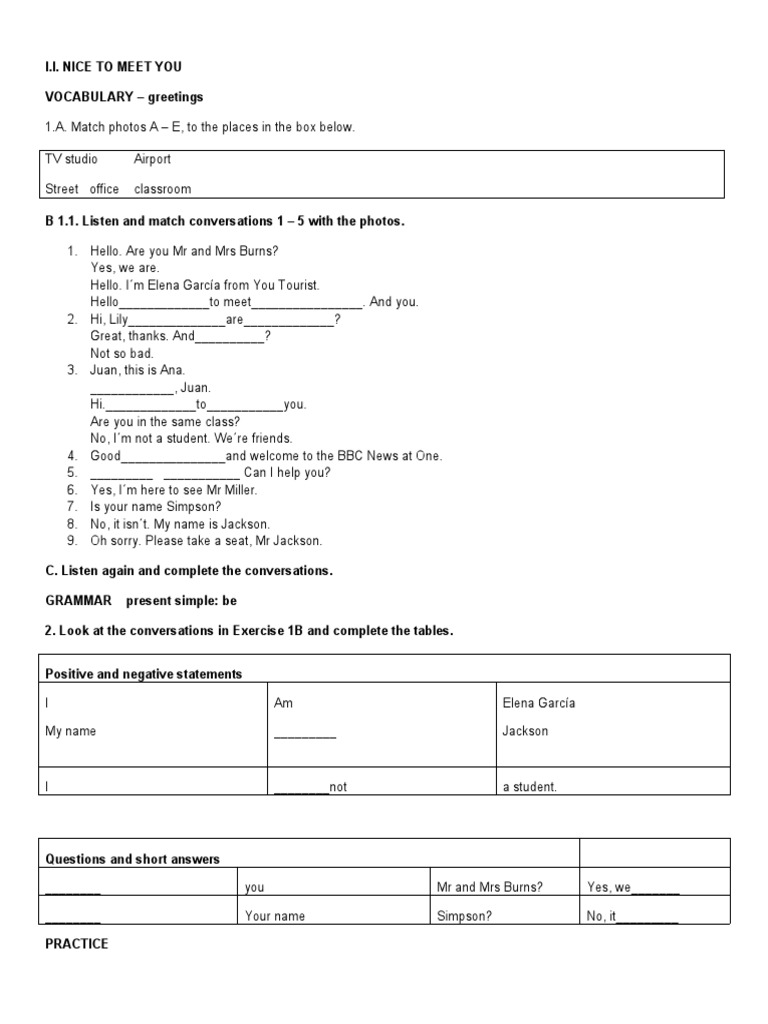 Sem1 Unit I Welcome | PDF | Sentence (Linguistics) | Grammar