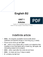 UNIT 1 Articles - Definite - Indefnite - Zero Student