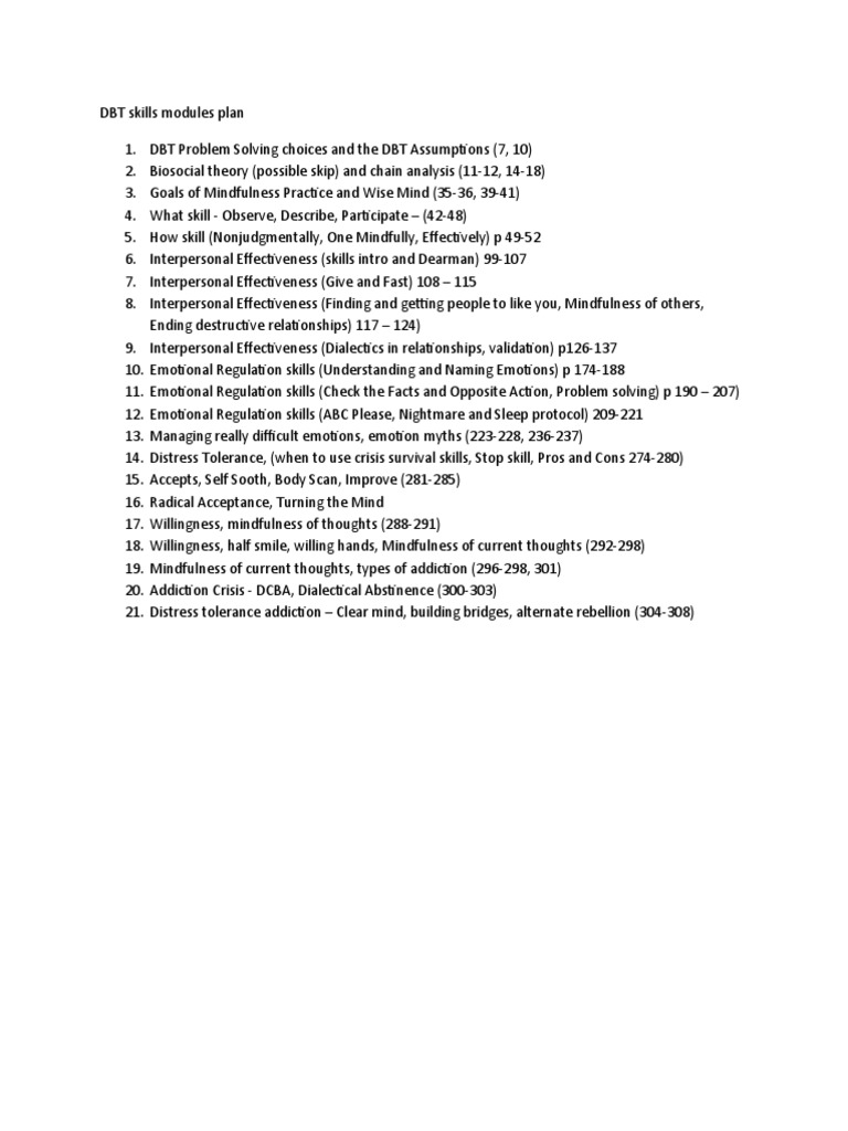 DBT Skills Modules Plan | PDF
