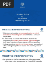 Literature Review by Amjad Khan Amjad@aup - Edu.pk