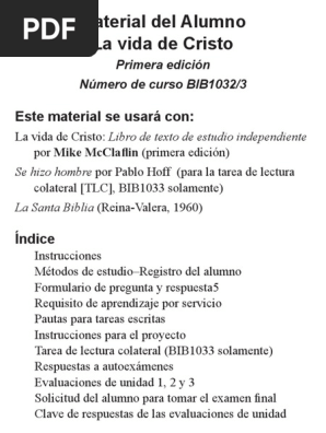 Bib103 La Vida De Cristo Ma Pdf Prueba Evaluacion Evangelio De Marcos