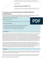 Limpieza y Desinfección para Establecimientos Comunitarios: Enfermedad Del Coronavirus 2019 (COVID-19)