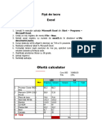 Fișă de lucru obiecte Excel