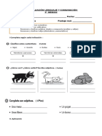 Evaluación Lenguaje Prefijos, Sufijos