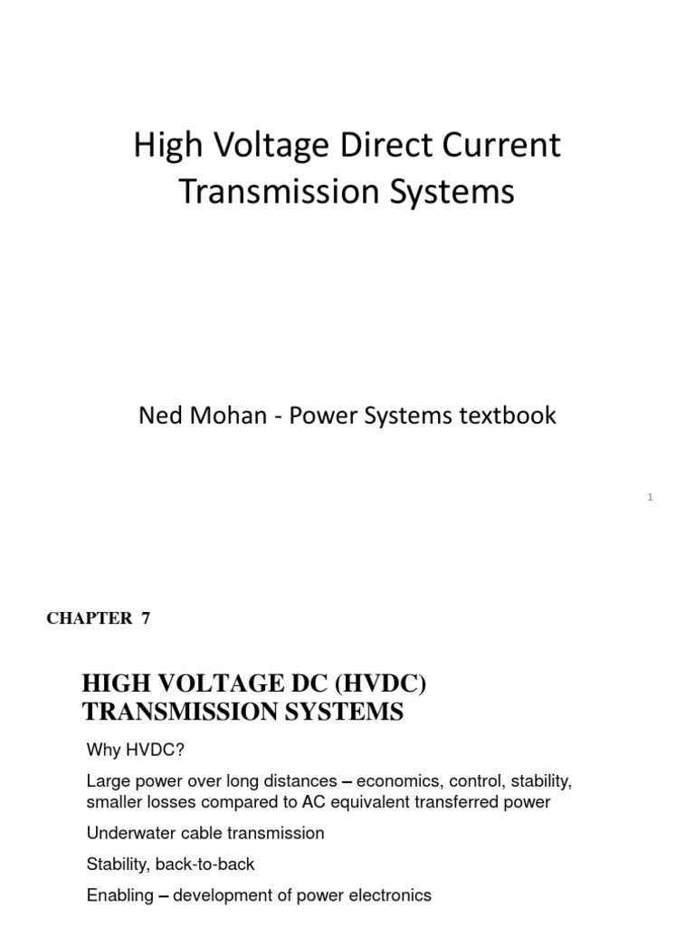 HVDC Transmission Systems Overview | PDF | High Voltage Direct Current ...
