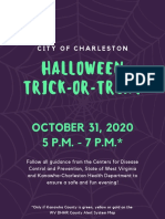 Halloween Trick-Or-Treat: OCTOBER 31, 2020 5 P.M. - 7 P.M.