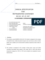 Technical Specification FOR Refrigerated Container: ISO 1CC - 20' × 8' × 8'6"