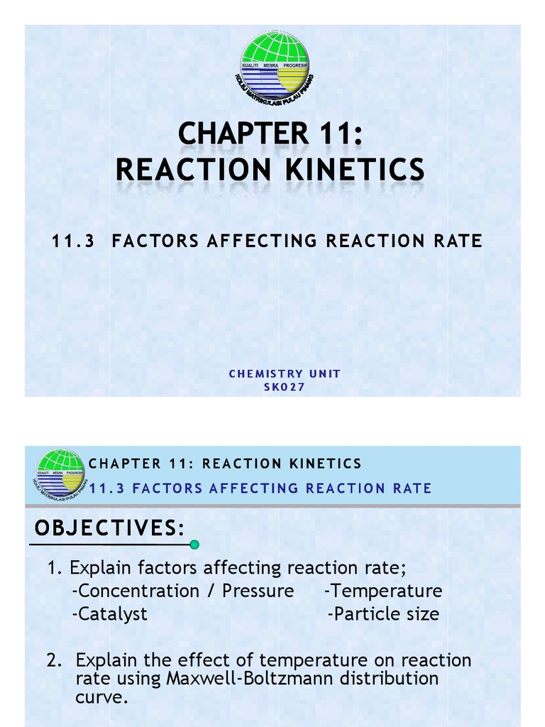 Factors Influencing Reaction Rates | PDF | Reaction Rate | Chemical ...