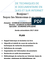 1èrePARTIE COURS TECHNIQUES RECHERCHE DOCUMENTAIRE L1 SEG 2017 2018