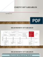Measurement of Variables: Lecture No. 09