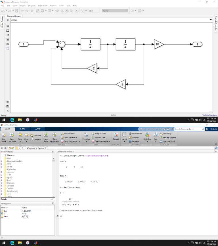 Diagramas de Bloques No.2 Resueltos Con Ayuda de SIMULINK PDF | PDF