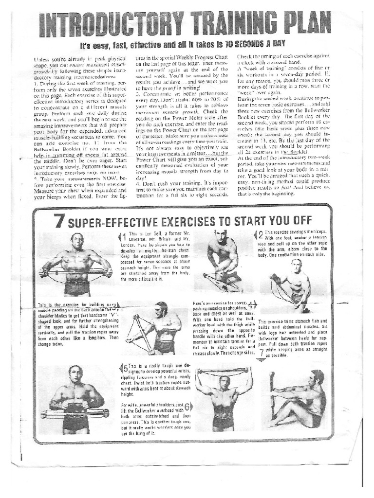 Bullworker Introductory Training Plan | PDF