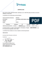 Certificado Mama Famisanar PDF