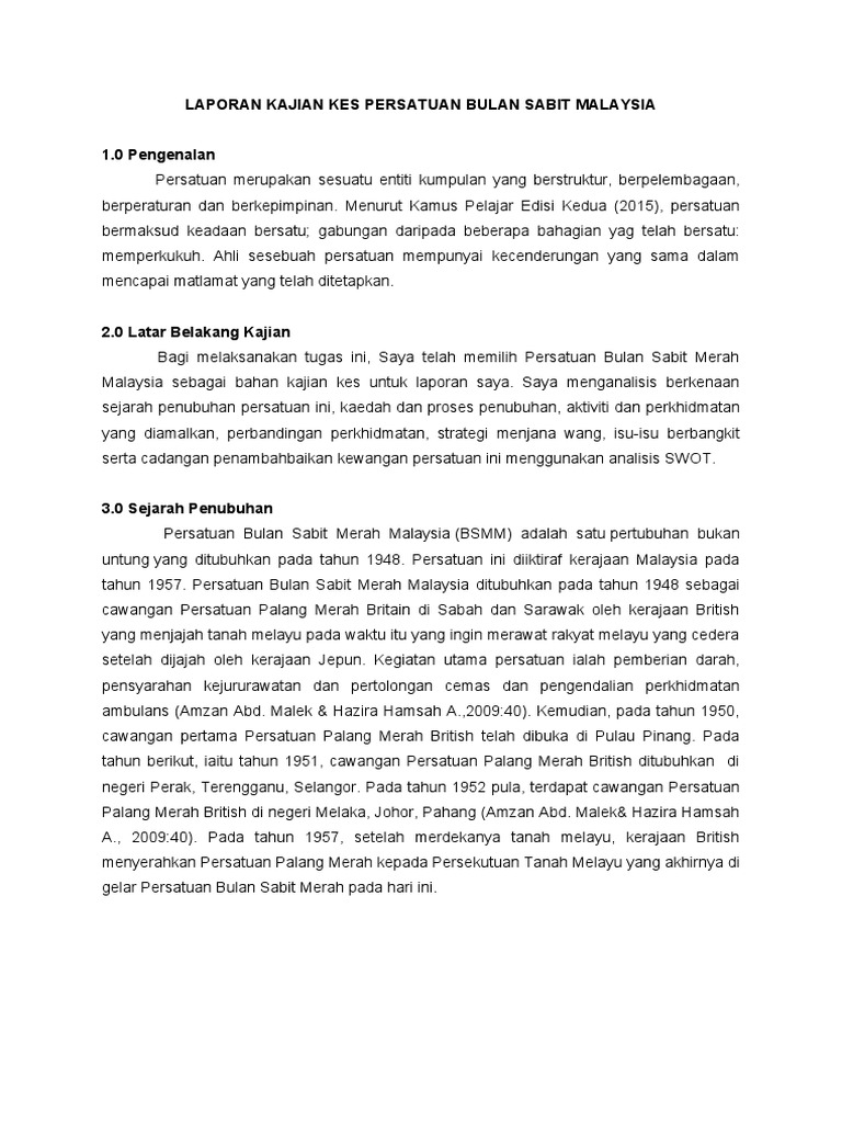 laporan kajian kes persatuan