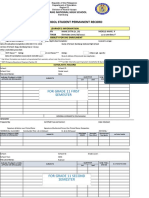 Senior High School Student Permanent Record: For Grade 11 First Semester