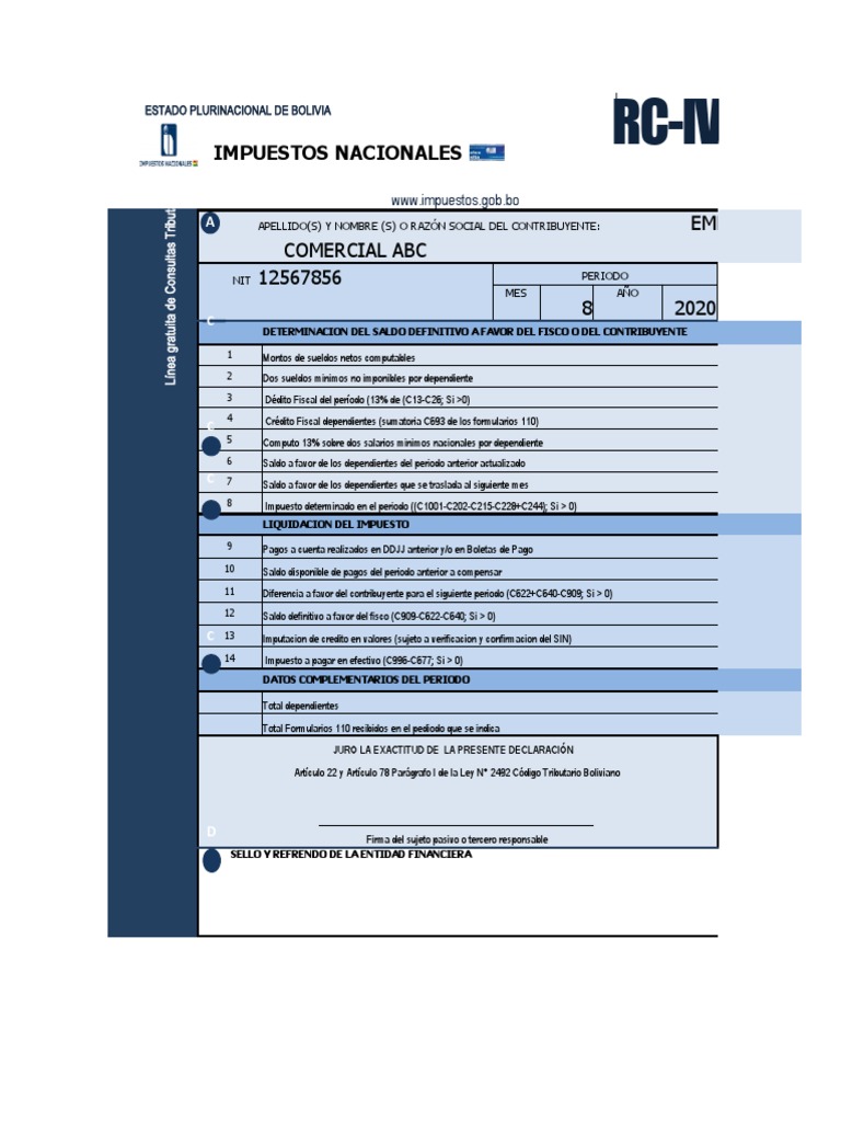 Formulario 610: Impuestos Nacionales | PDF | Impuestos | Finanza pública