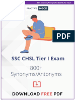 800 Synonyms - Antonyms For SSC CHSL Tier I Exam Download PDF - Compressed