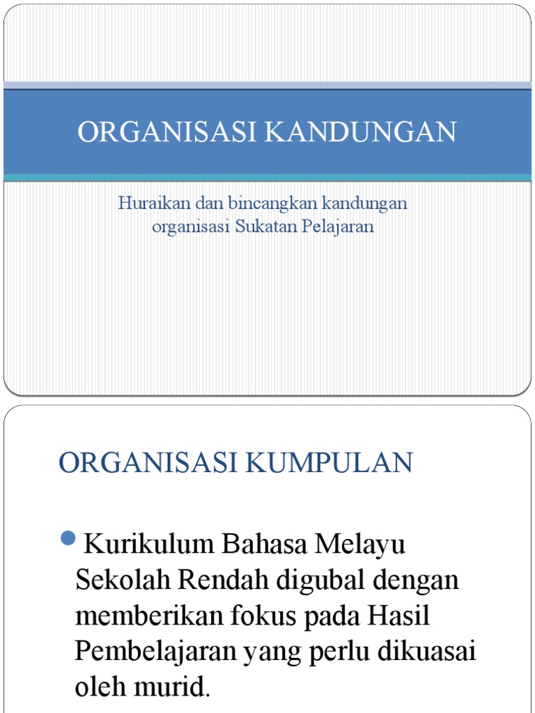 Organisasi Sukatan Pelajaran Bahasa Melayu BMM3101