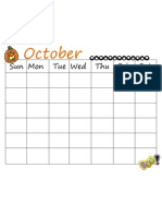 October CalendarBW