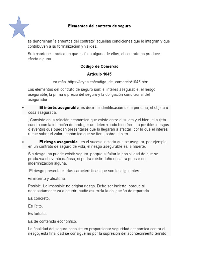 Elementos Del Contrato de Seguro | PDF | Póliza de seguros | Seguro