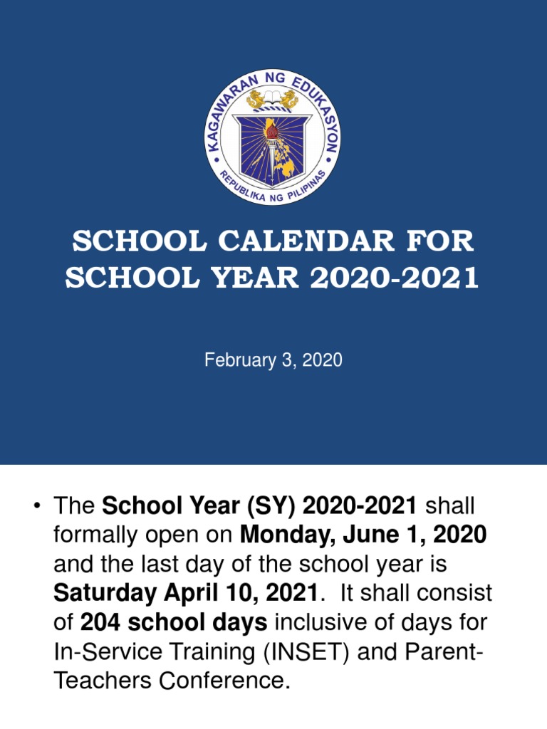 2020-2021 School Calendar | PDF | Curriculum | Educational Assessment